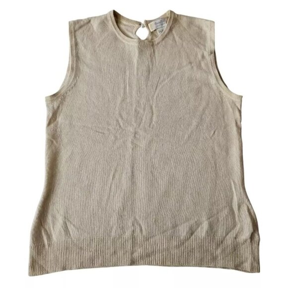 MARSHALL FIELDS 100% Cashmere Sleeveless Pullover Sweater Beige Women's Small - Picture 1 of 6